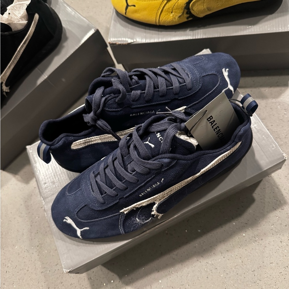 Balenciaga Navy Blue Speedcat Pumas
